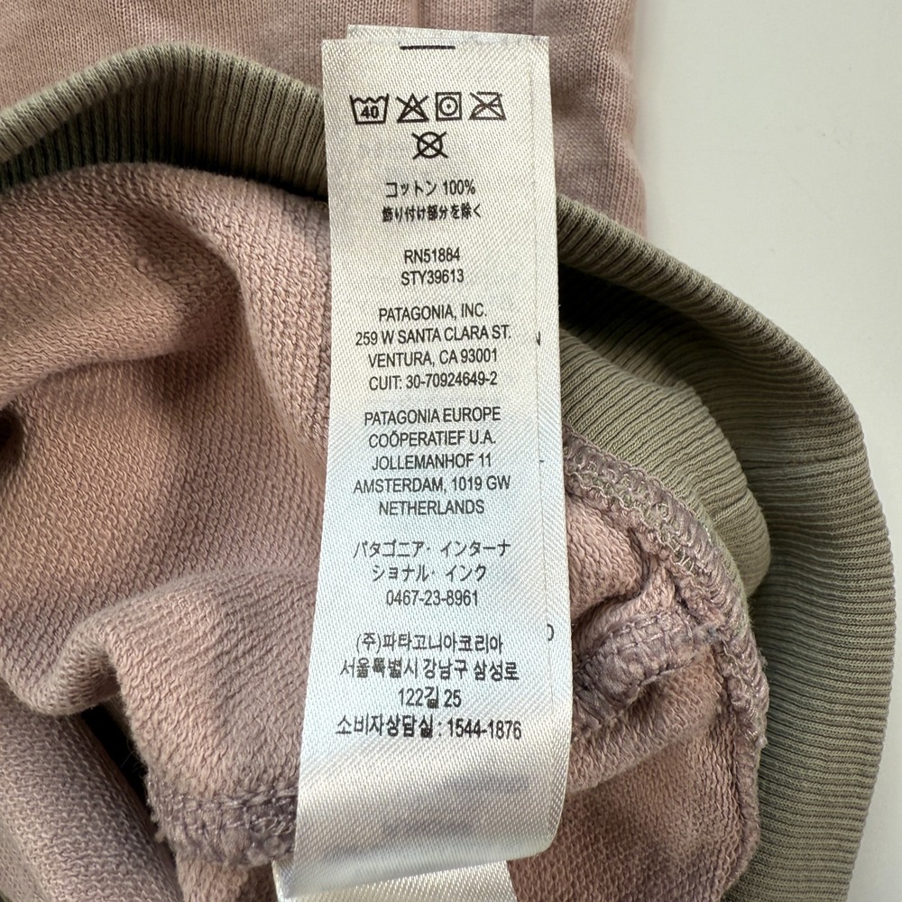 PATAGONIA Alpine Icon Regenerative Sweatshirt Mens XS Pink‎ Organic Cotton - Picture 7 of 14